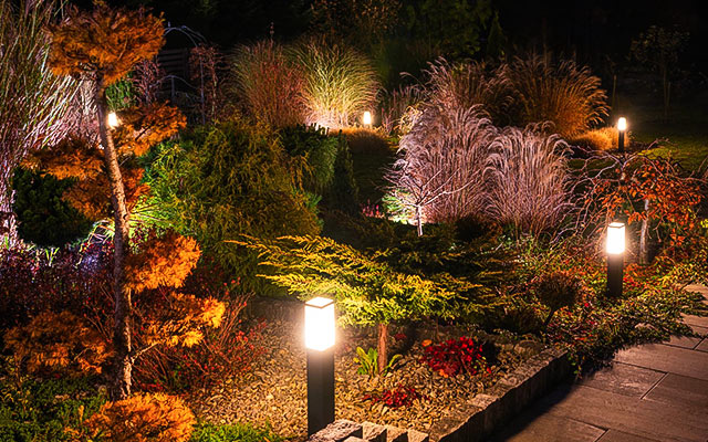 Kalkulator oświetlenia ogrodowego i liczby lamp